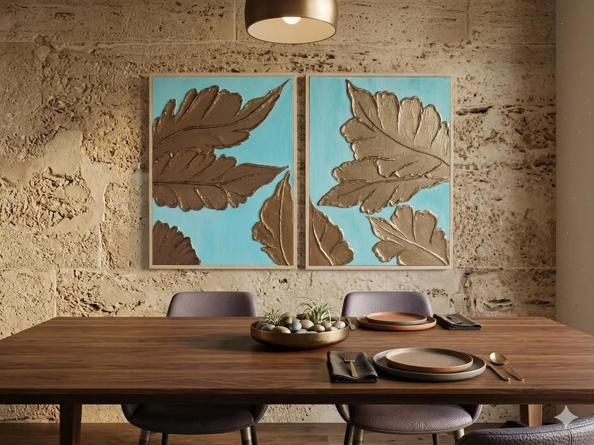 Blue Bronze visualised above a dining table