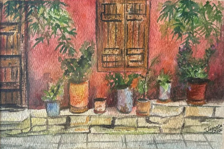 Dark Wall by Jignasa Dhame, watercolour on paper