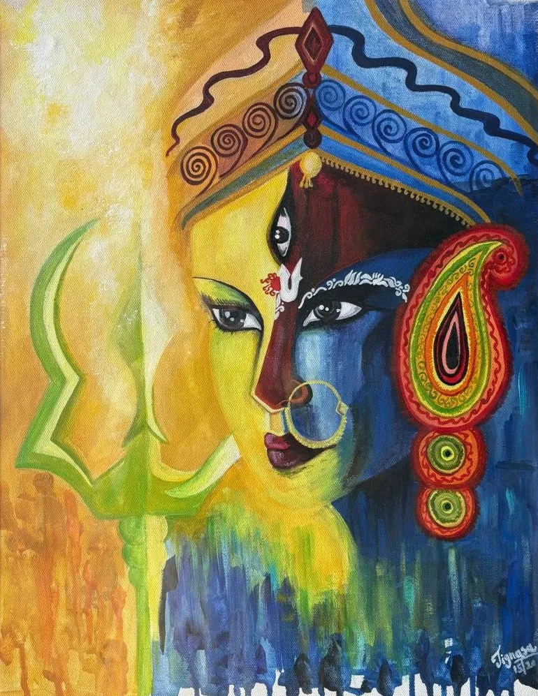 Durgey by Jignasa Dhame, acrylic on canvas