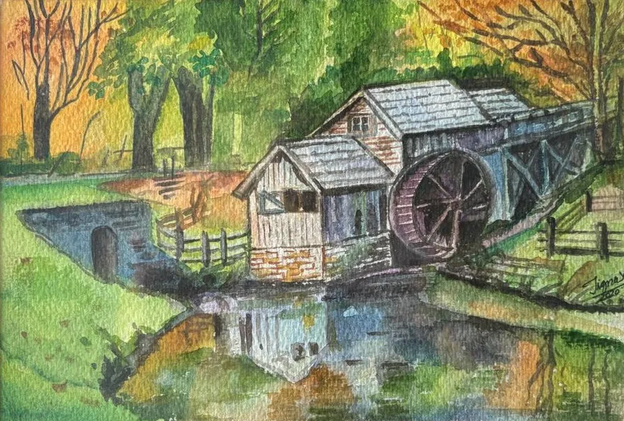 Landscape by Jignasa Dhame, watercolour on paper